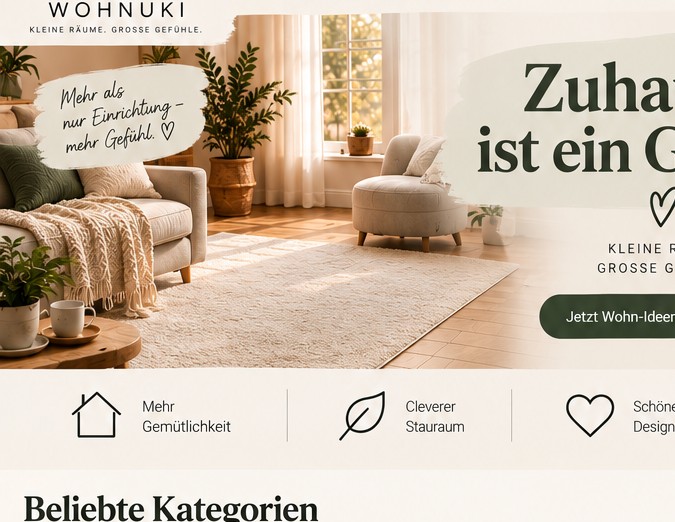 Gemütliche WOHNUKI Wohnwelt